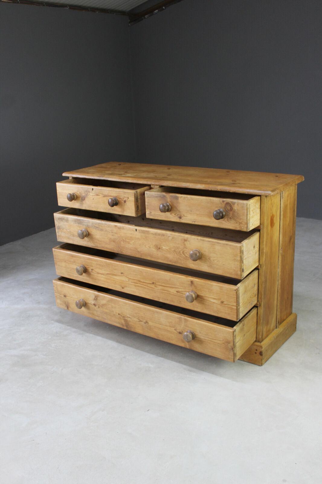 Antique Rustic Pine Chest of Drawers - Kernow Furniture