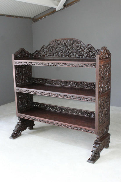 Carved Eastern Bookcase - Kernow Furniture