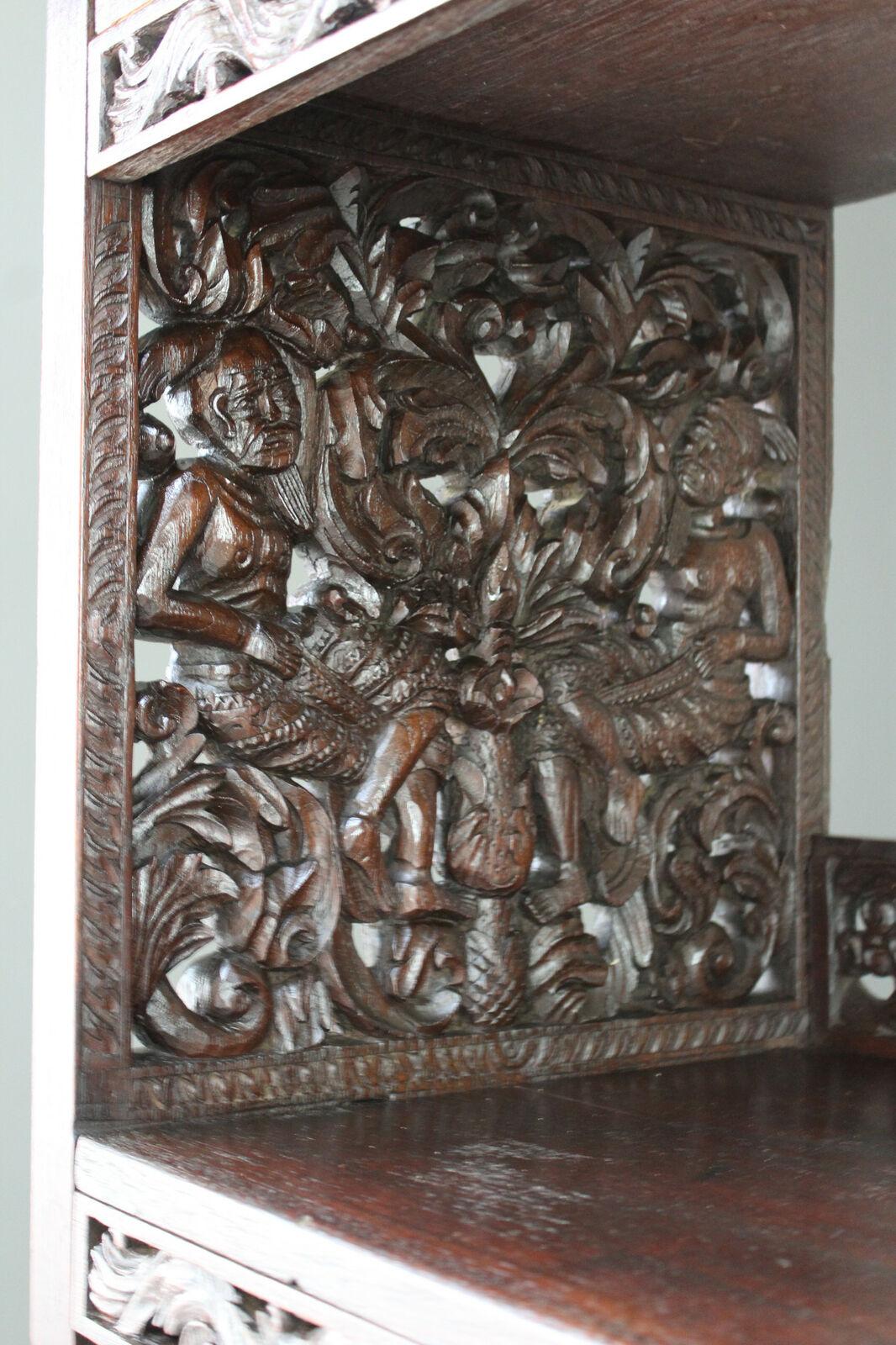 Carved Eastern Bookcase - Kernow Furniture