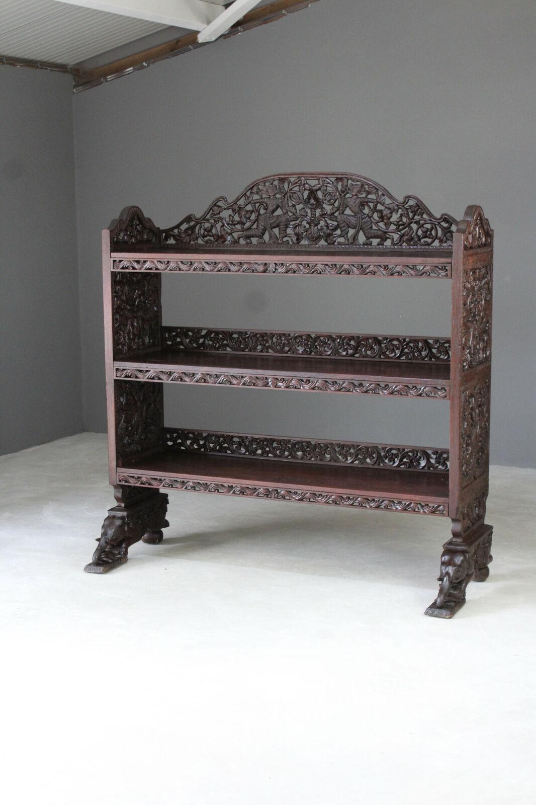 Carved Eastern Bookcase - Kernow Furniture