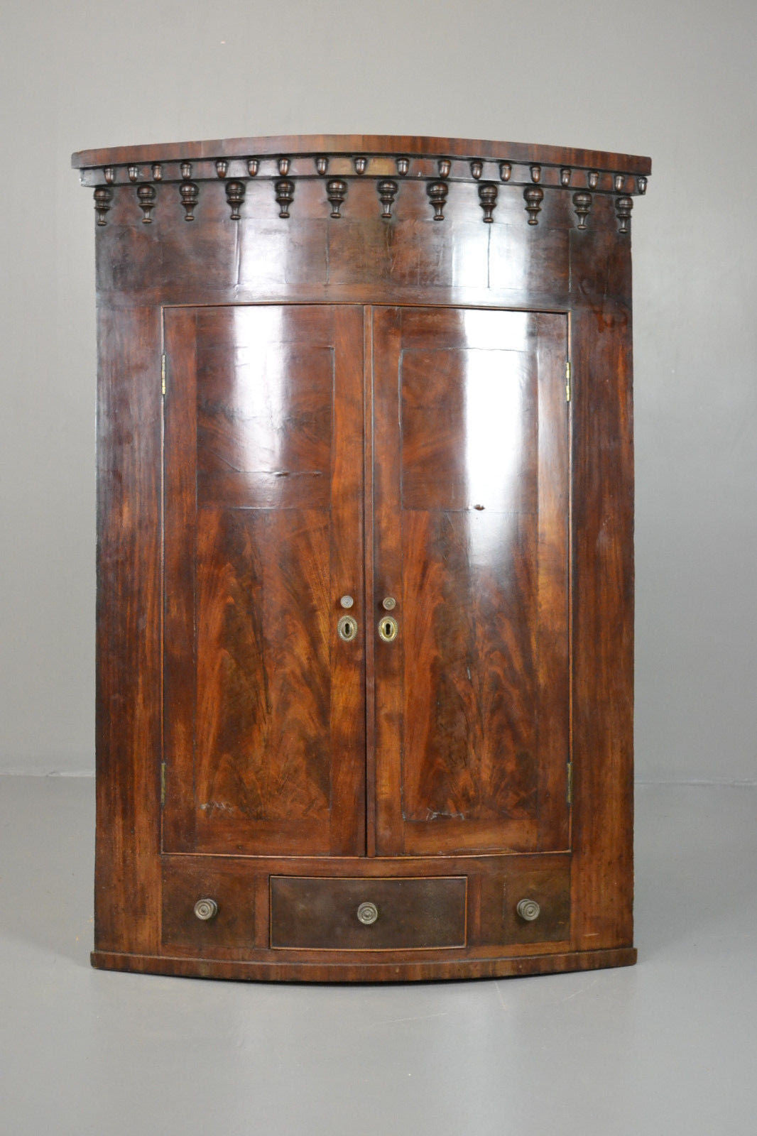 Antique 19th Century Mahogany Wall Corner Cabinet - Kernow Furniture