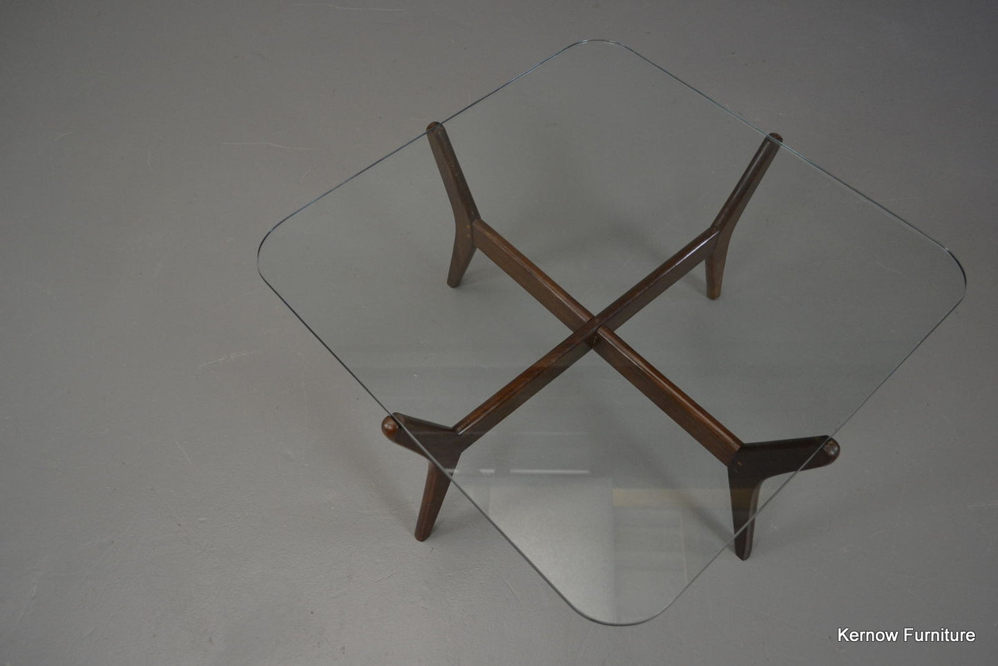 Retro Square Glass Coffee Table - Kernow Furniture