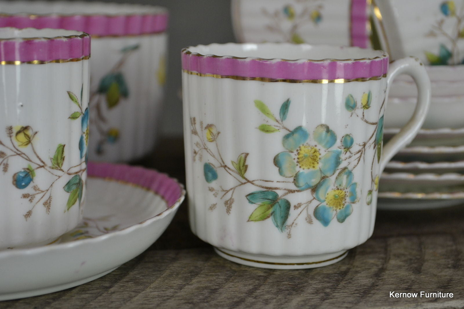 Handpainted Floral China Tea Set - Kernow Furniture