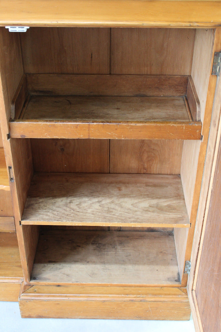 Rustic Pine Breakfront Bookcase - Kernow Furniture