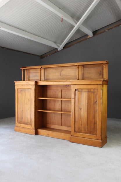 Rustic Pine Breakfront Bookcase - Kernow Furniture