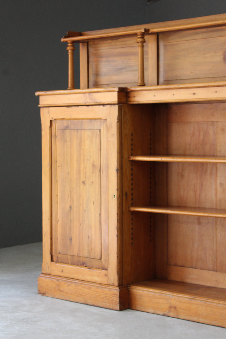 Rustic Pine Breakfront Bookcase - Kernow Furniture