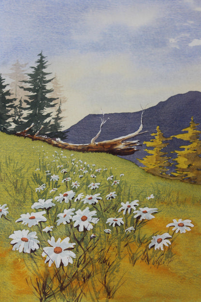 Forest Alpine Scene Watercolour - Kernow Furniture