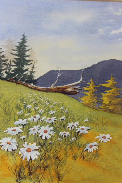 Forest Alpine Scene Watercolour - Kernow Furniture