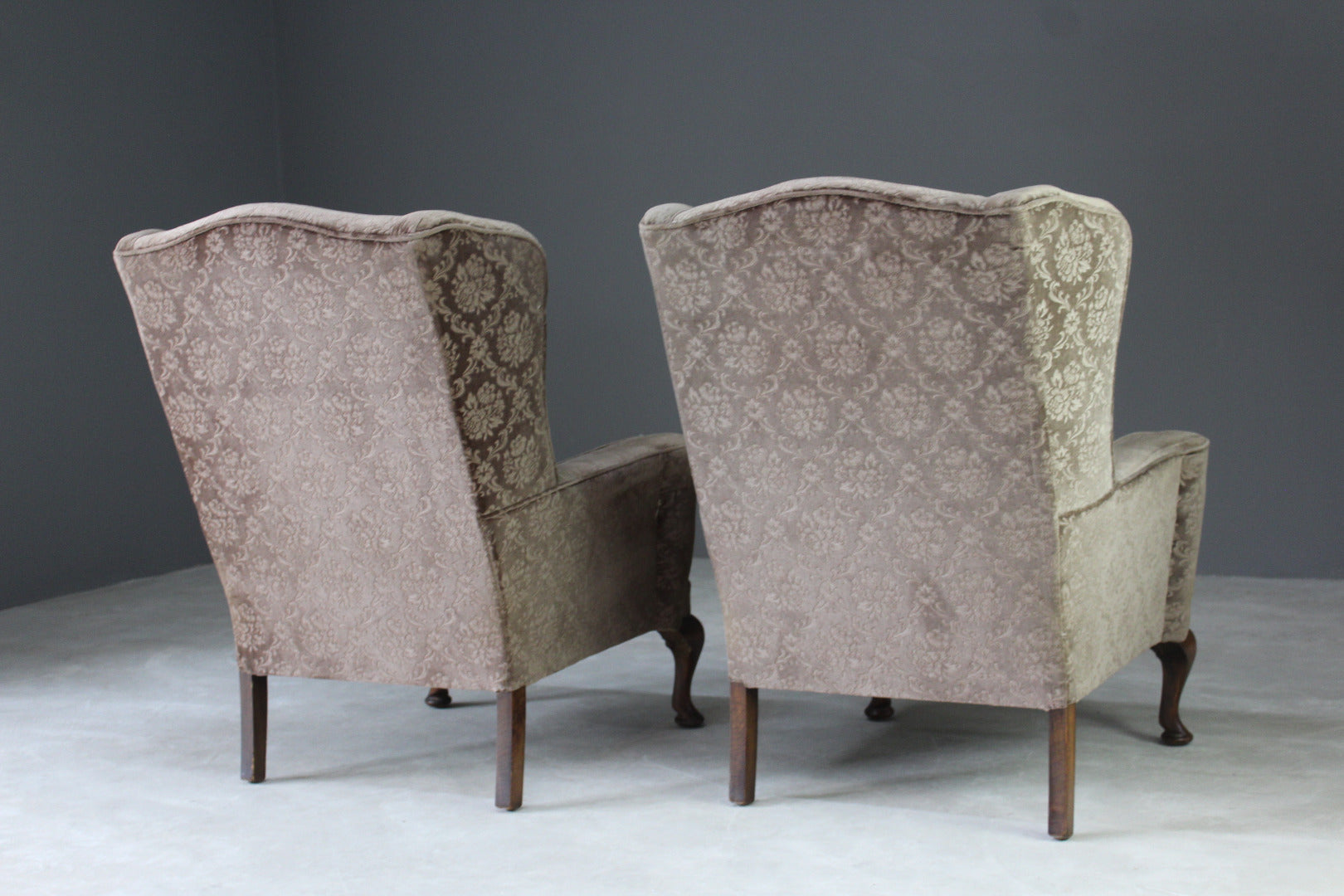 Pair Retro Parker Knoll Wing Back Armchairs - Kernow Furniture