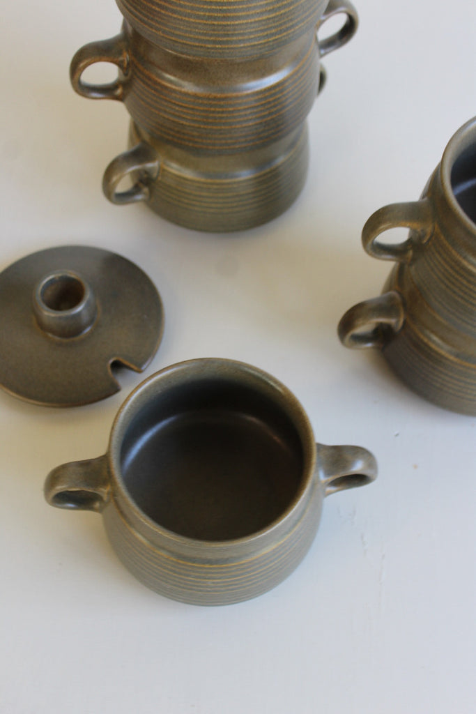 6 Langley Pottery Soup Bowls & Lids - Kernow Furniture