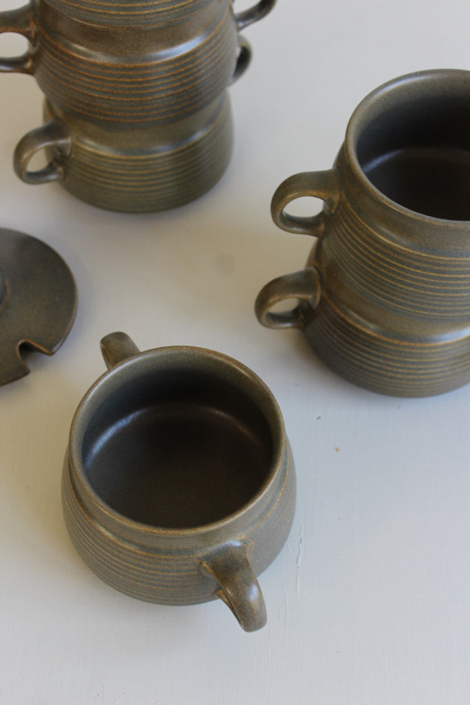 6 Langley Pottery Soup Bowls & Lids - Kernow Furniture