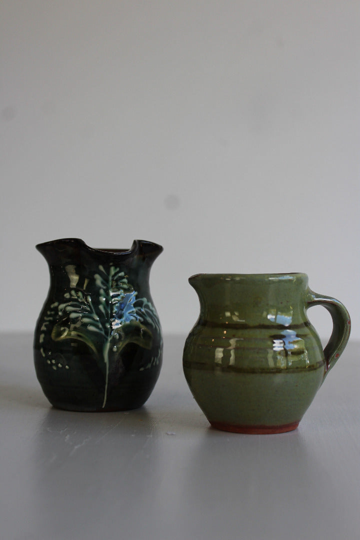 Pair Glazed Milk Jugs - Kernow Furniture