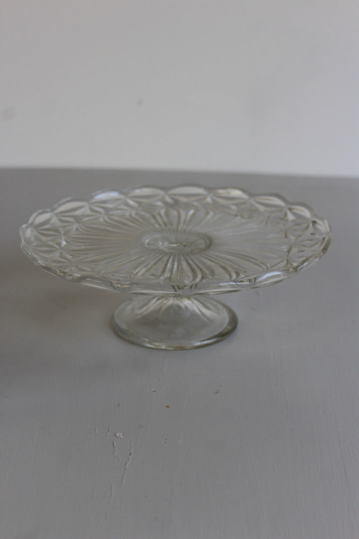 Vintage Glass Cake Stand & Jelly Mould - Kernow Furniture