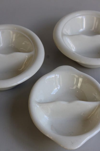 3 X Sampson & Bridgwood Glazed Divided Serving Dishes - Kernow Furniture