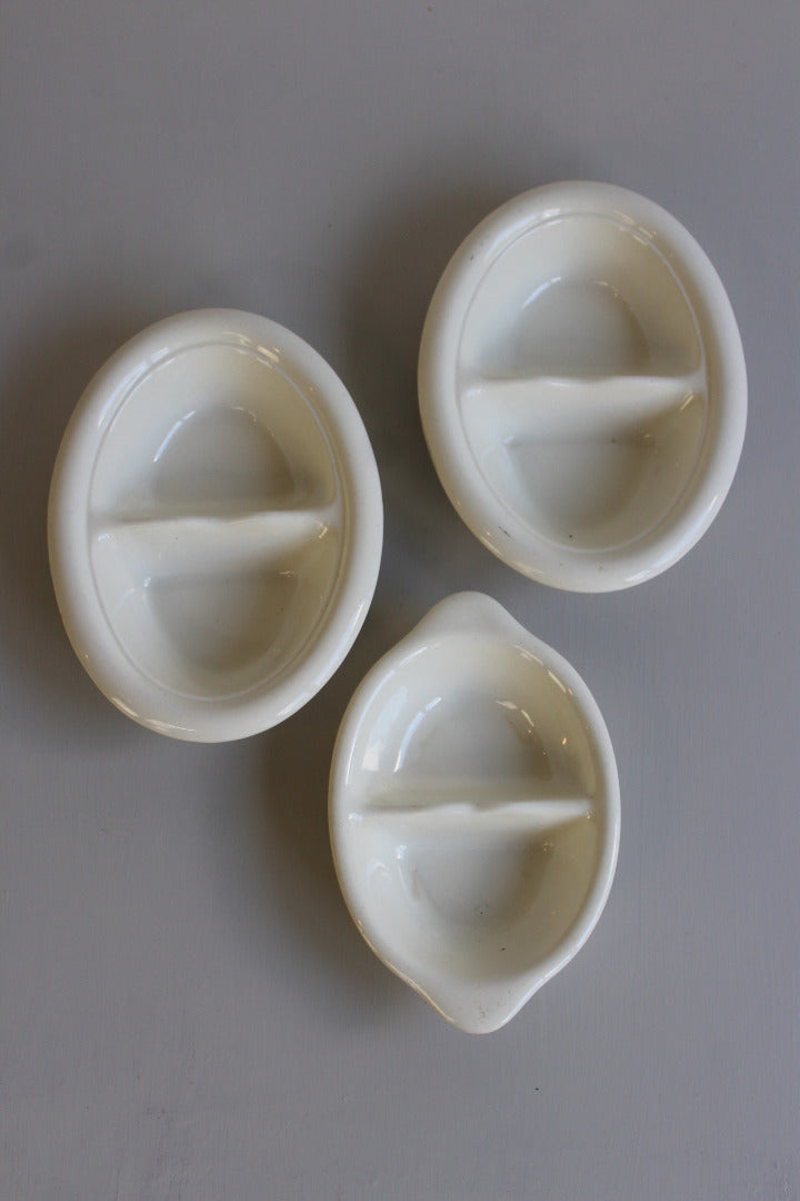 3 X Sampson & Bridgwood Glazed Divided Serving Dishes - Kernow Furniture