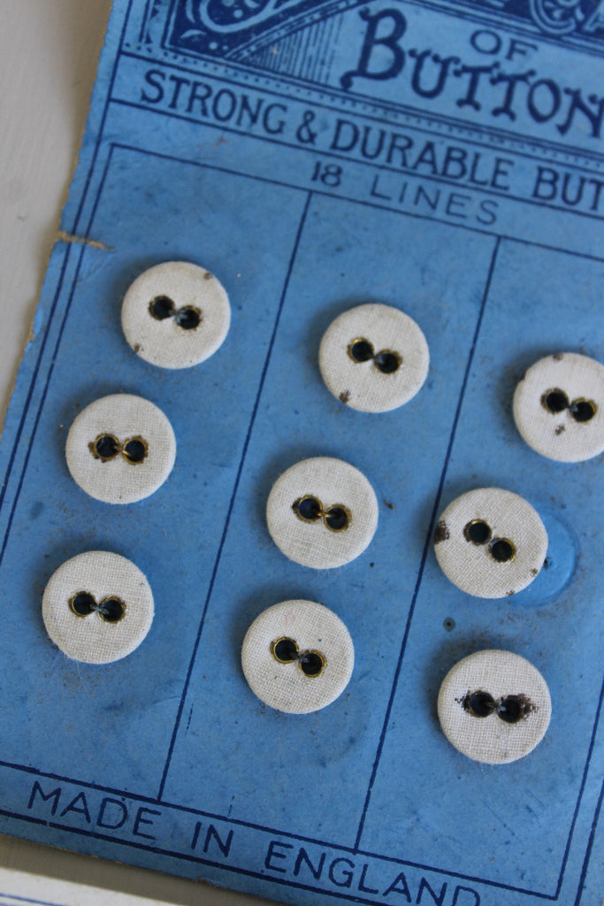 4 Sets Vintage Buttons On Card - Kernow Furniture