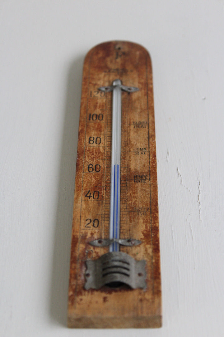 Vintage Wooden Thermometer - Kernow Furniture