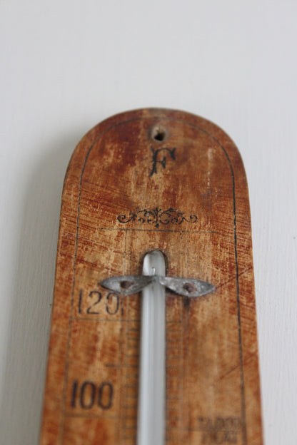 Vintage Wooden Thermometer - Kernow Furniture