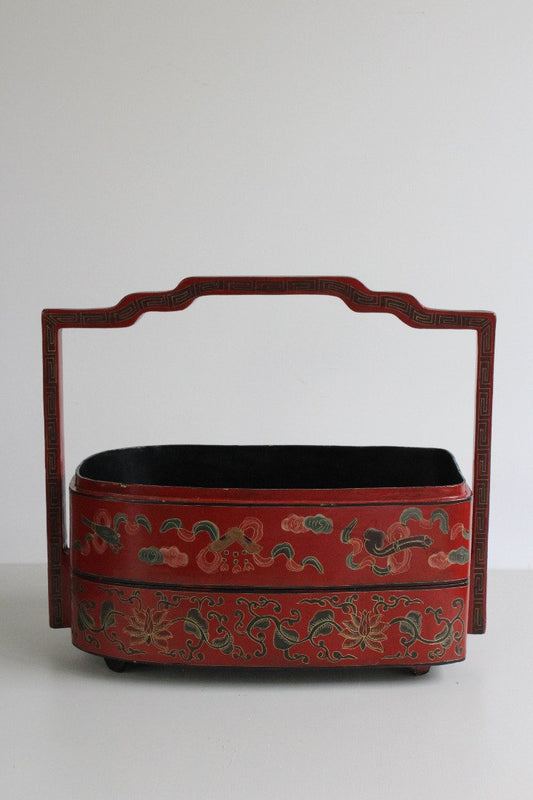 Chinese Red Lacquer Stacking Box - Kernow Furniture