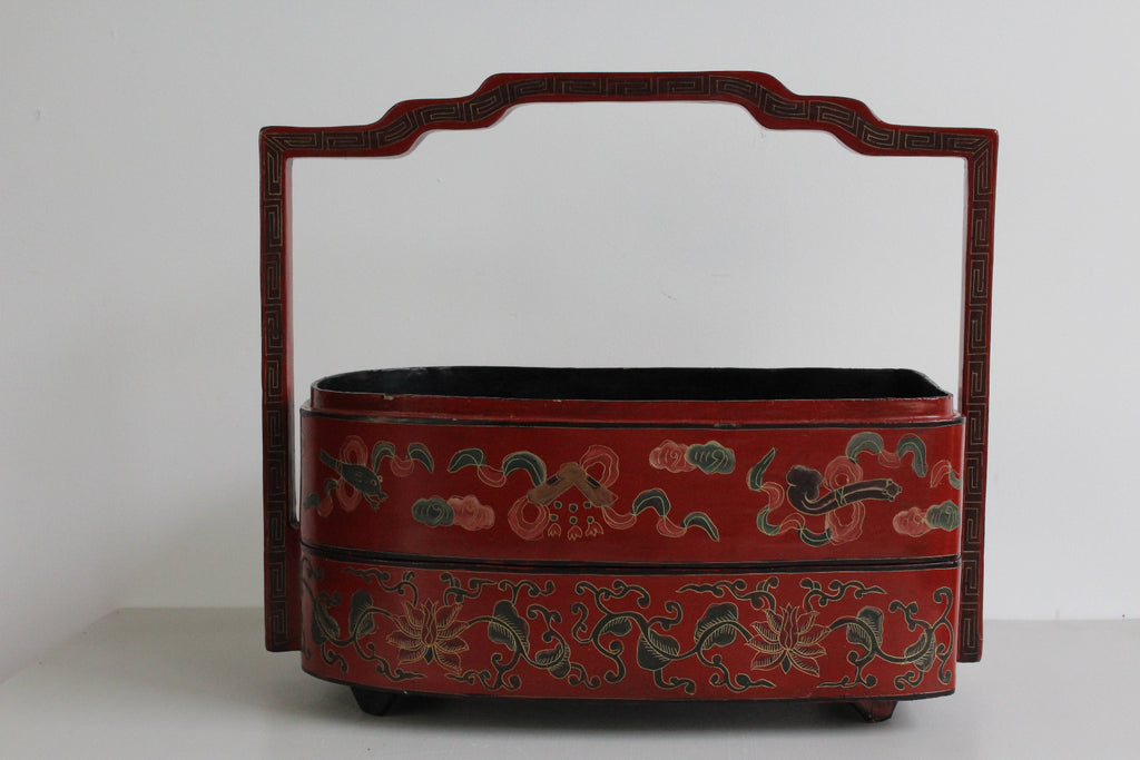 Chinese Red Lacquer Stacking Box - Kernow Furniture