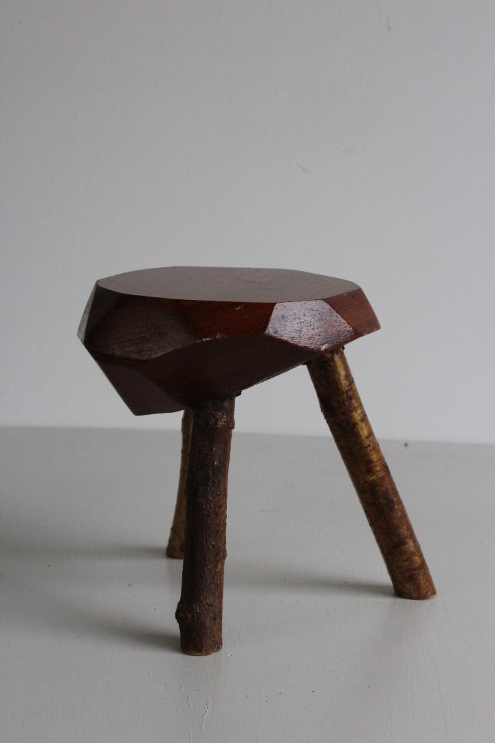 Small Rustic Wooden Stool - Kernow Furniture