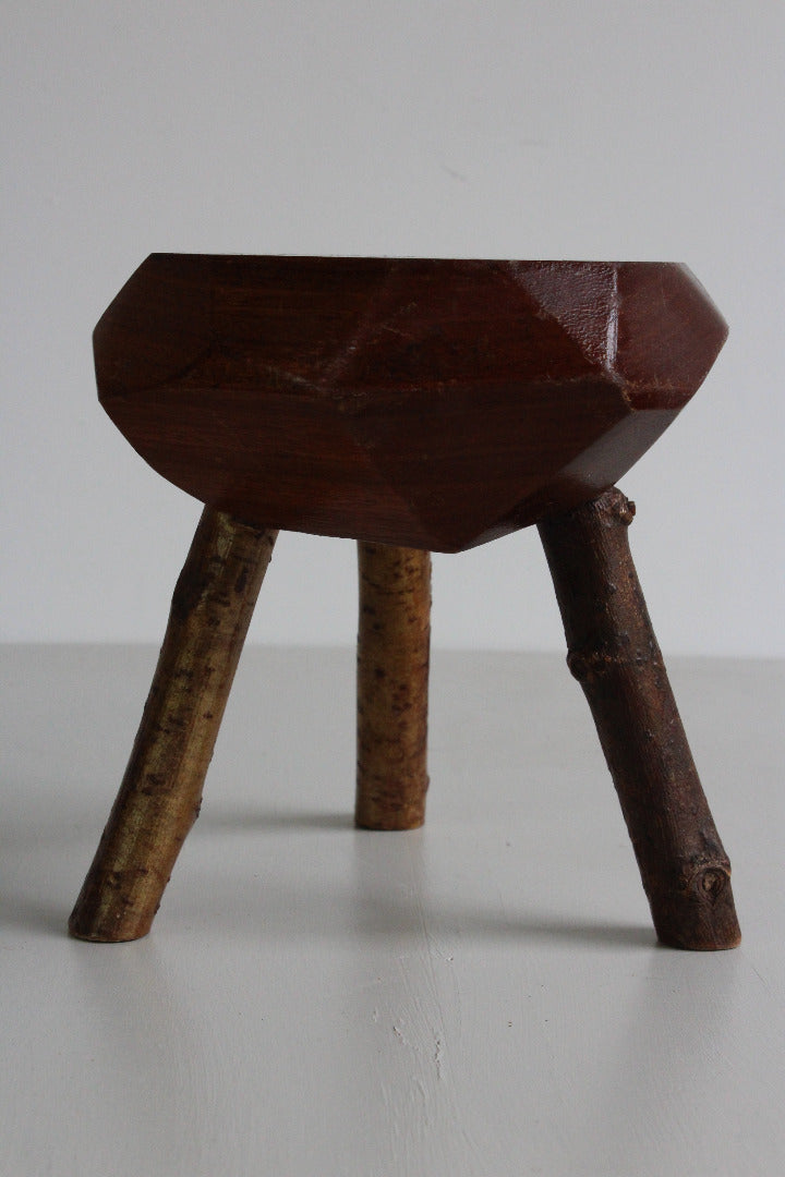 Small Rustic Wooden Stool - Kernow Furniture