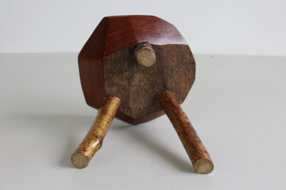 Small Rustic Wooden Stool - Kernow Furniture