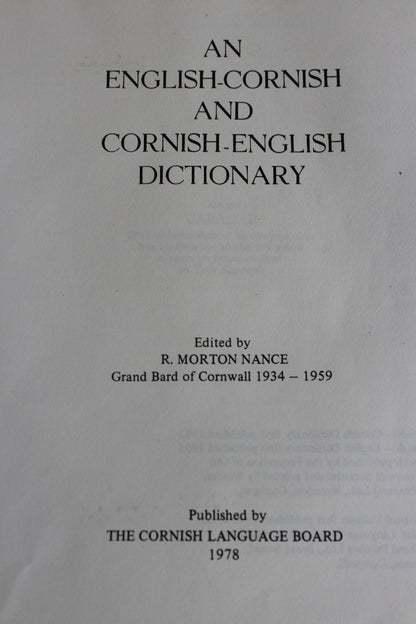 English - Cornish Dictionary - Kernow Furniture