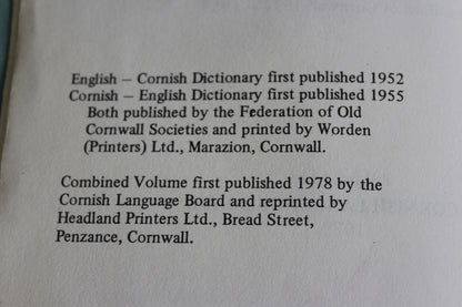 English - Cornish Dictionary - Kernow Furniture