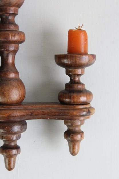 Wooden Candle Wall Sconce - Kernow Furniture