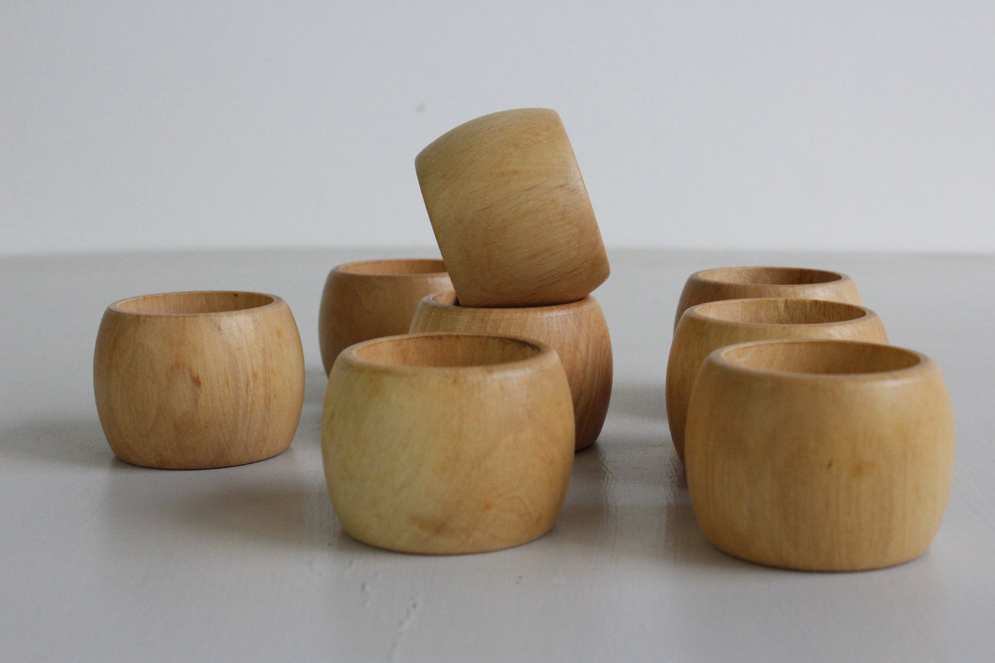 8 Beech Napkin Rings - Kernow Furniture