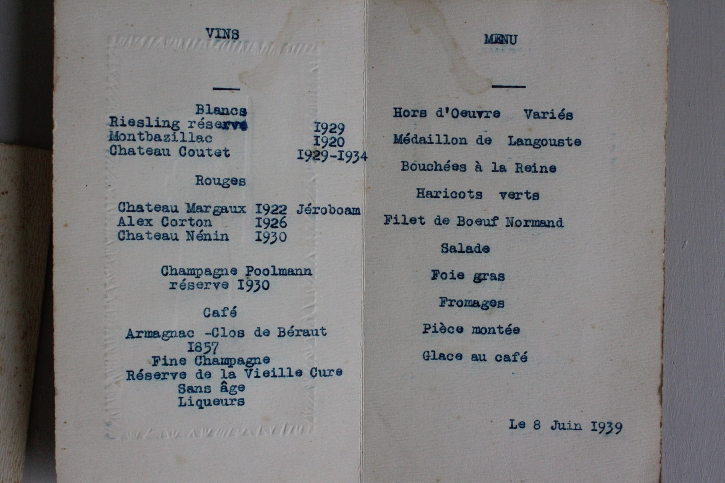 Vintage French Menus - Kernow Furniture