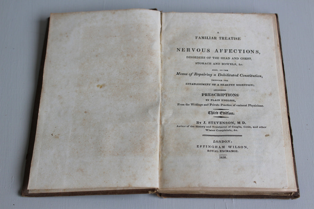 J Stevenson - Nervous Affections Disorders of the Head & Chest Stomach & Bowels 1830 - Kernow Furniture