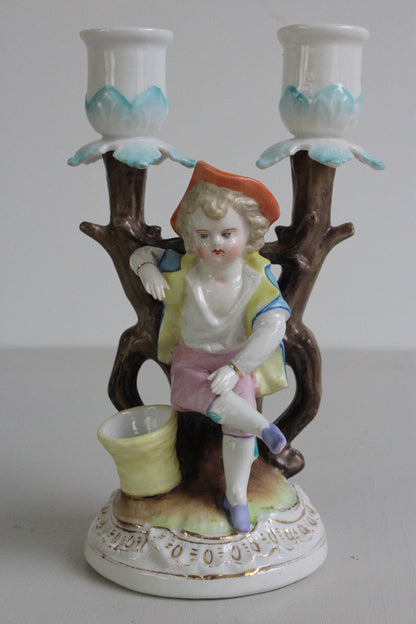 German Porcelain Figural Candelabrum - Kernow Furniture