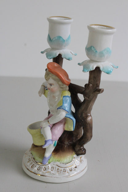 German Porcelain Figural Candelabrum - Kernow Furniture