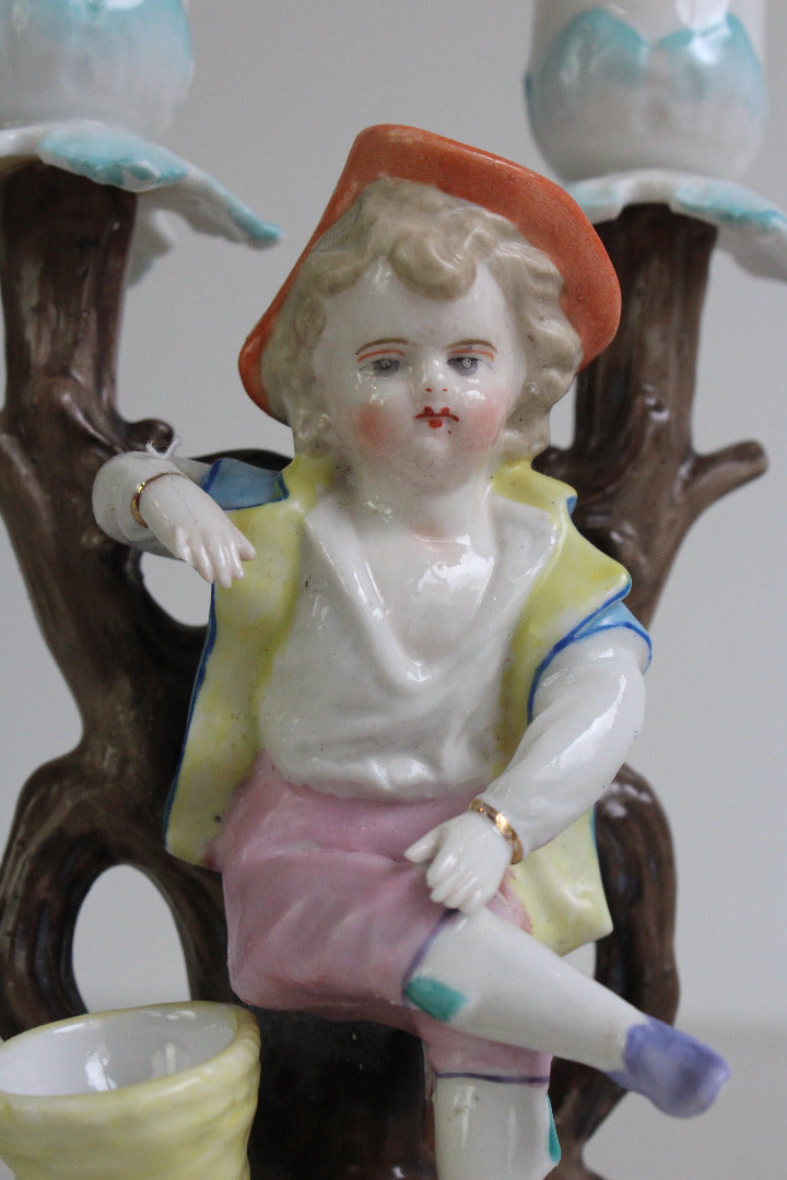 German Porcelain Figural Candelabrum - Kernow Furniture