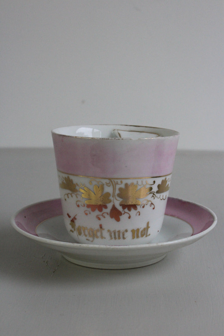 Victorian Forget Me Not Moustache Cup & Saucer - Kernow Furniture