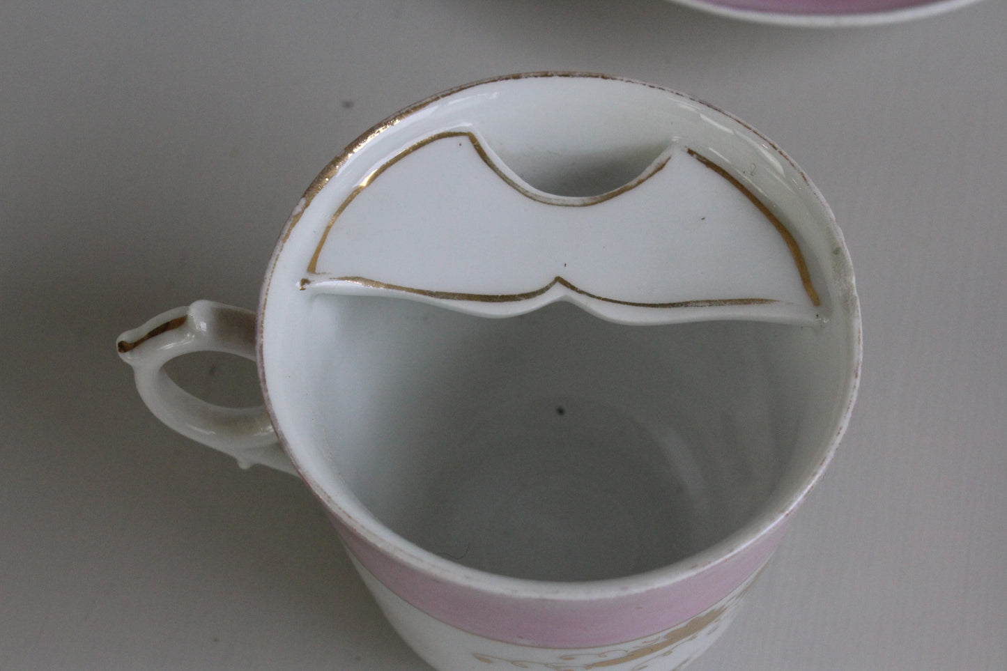 Victorian Forget Me Not Moustache Cup & Saucer - Kernow Furniture