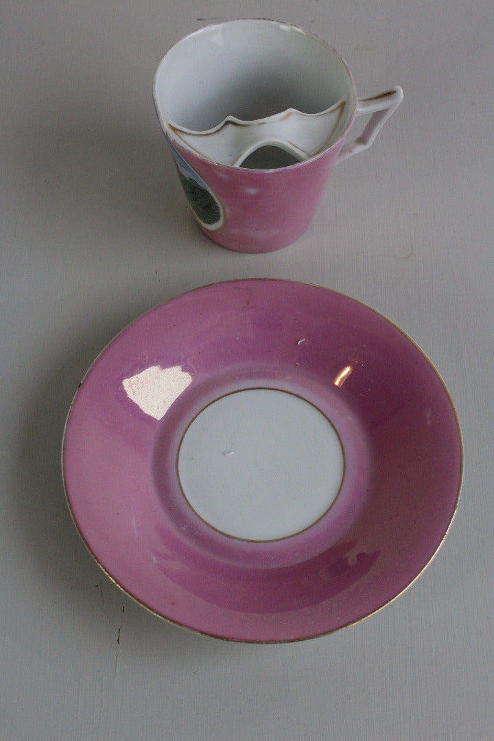 Launceston Castle Souvenir Moustache Cup & Saucer - Kernow Furniture