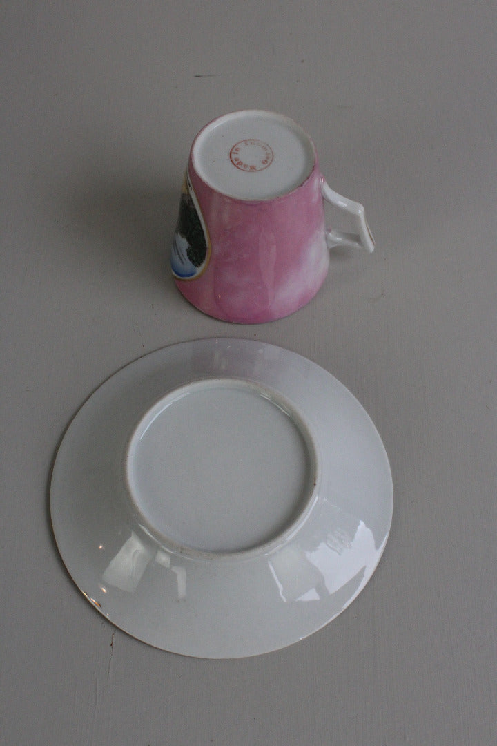 Launceston Castle Souvenir Moustache Cup & Saucer - Kernow Furniture