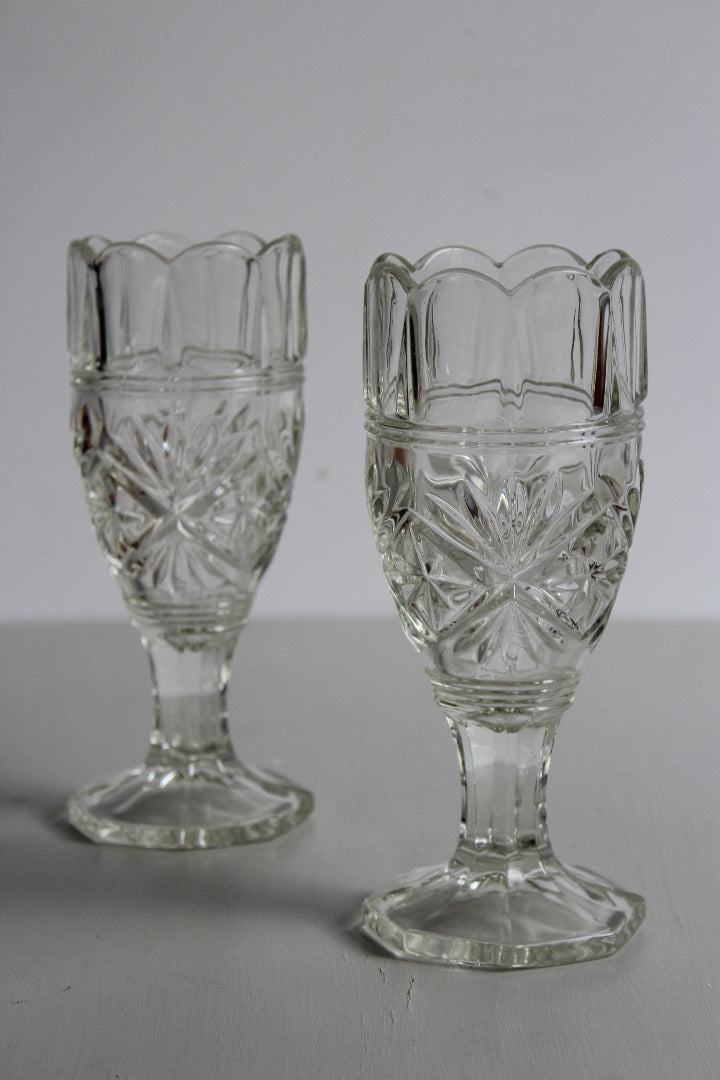 Pair Glass Celery Vase - Kernow Furniture