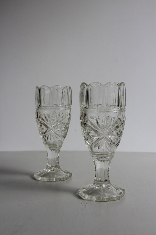 Pair Glass Celery Vase - Kernow Furniture