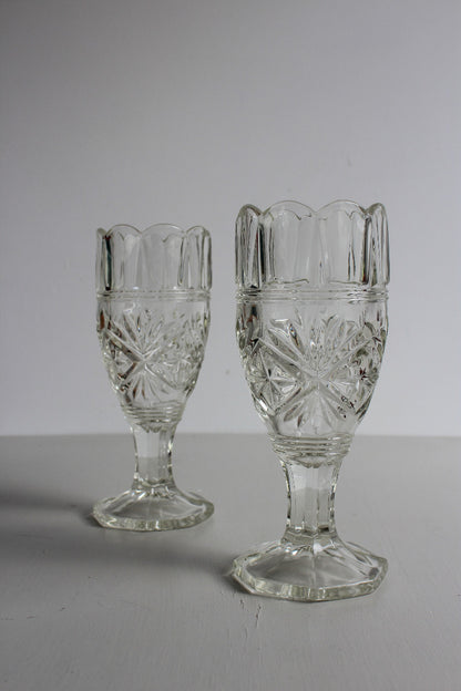 Pair Glass Celery Vase - Kernow Furniture