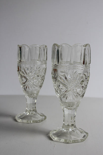 Pair Glass Celery Vase - Kernow Furniture