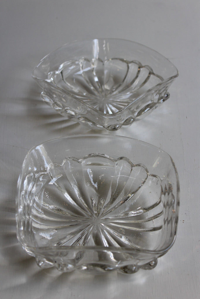 Pair Square Glass Dishes - Kernow Furniture