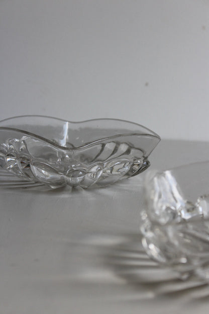 Pair Square Glass Dishes - Kernow Furniture