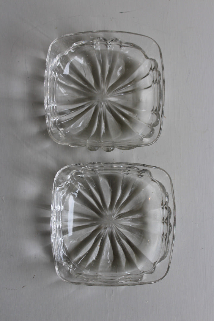 Pair Square Glass Dishes - Kernow Furniture