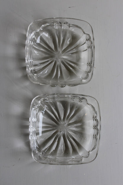 Pair Square Glass Dishes - Kernow Furniture