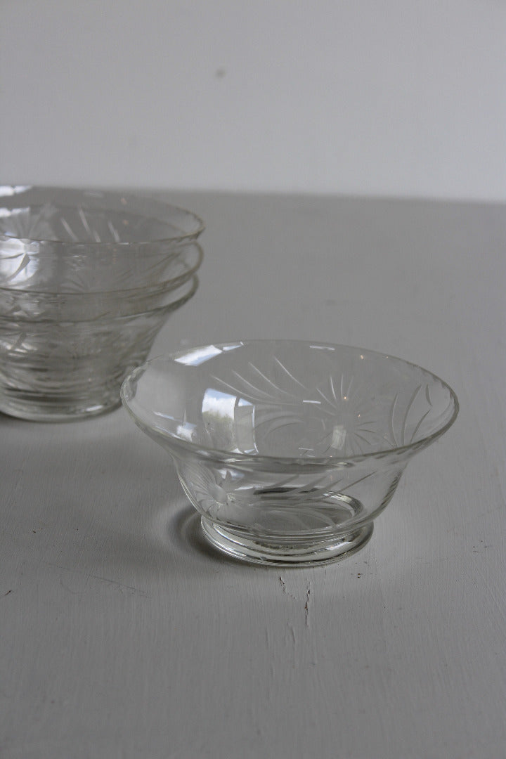 Set 5 Cut Glass Bowls - Kernow Furniture