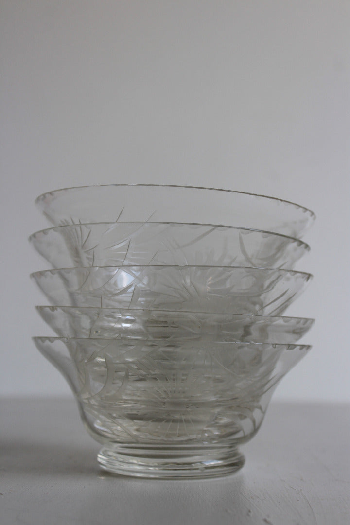 Set 5 Cut Glass Bowls - Kernow Furniture